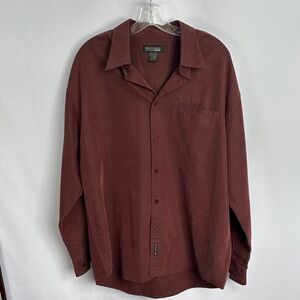 Britches Classic Sport Men’s Button-Up Shirt XL Burgundy Long Sleeve Casual